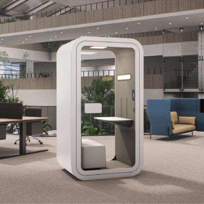 Single Acoustic Pod With Soft Seating