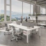 U2 Series Cluster of 4 Face to Face Workstation