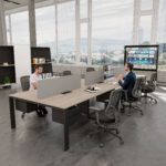 U2 Series Cluster of 6 Face to Face Workstation