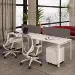 Eco U Series Cluster of 2 Side By Side Workstation