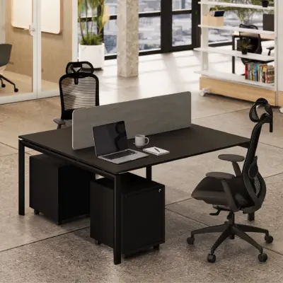 Eco U Series Cluster of 2 Face to Face Workstation