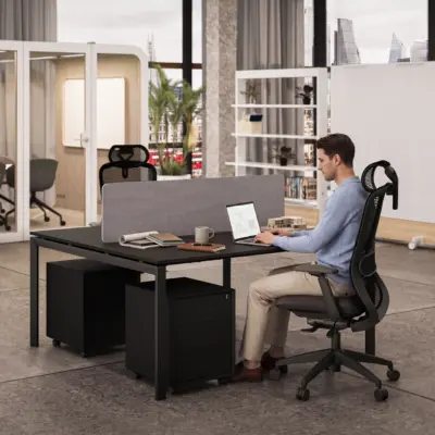 Eco U Series Cluster of 2 Face to Face Workstation