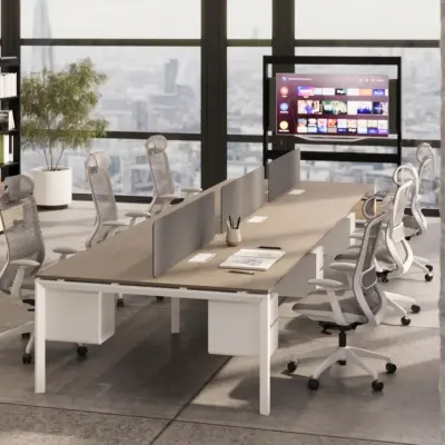 Eco U Series Cluster of 6 Face to Face Workstation